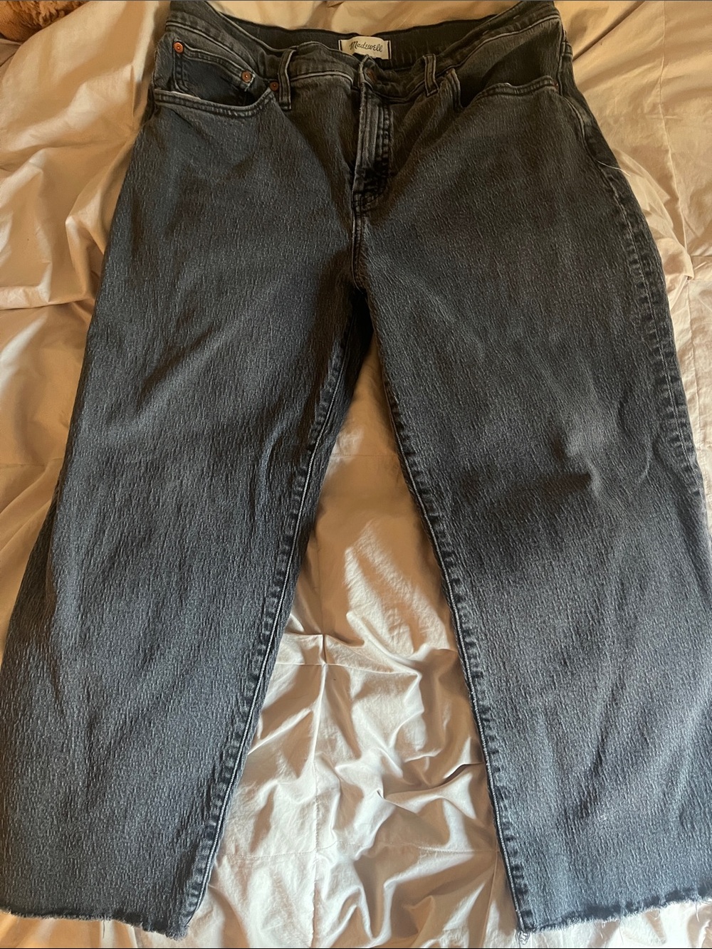 Madewell Perfect Vintage Wide Crop Black Jeans